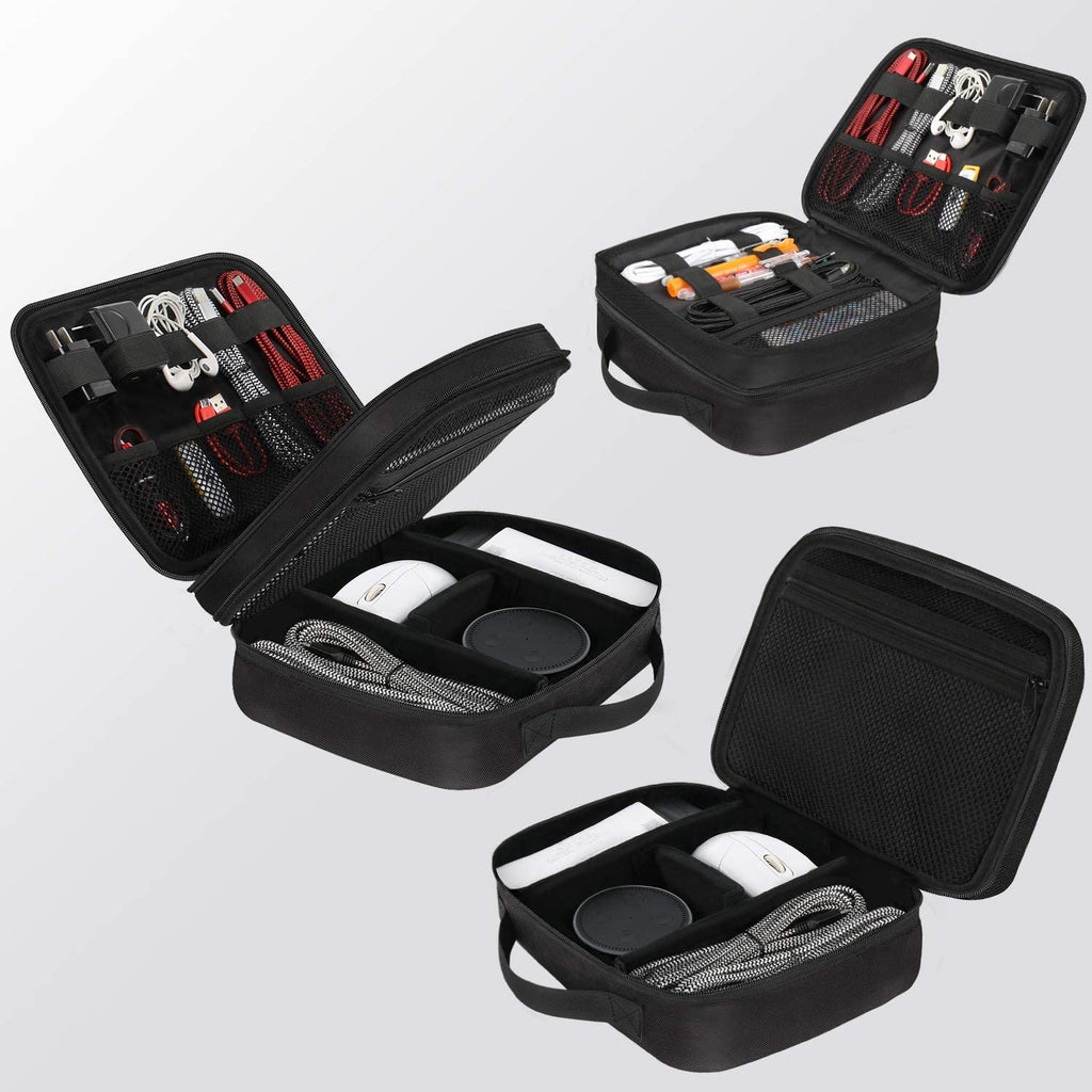 Electronics Organizer Travel Case, Cable Organizer Bag, Black