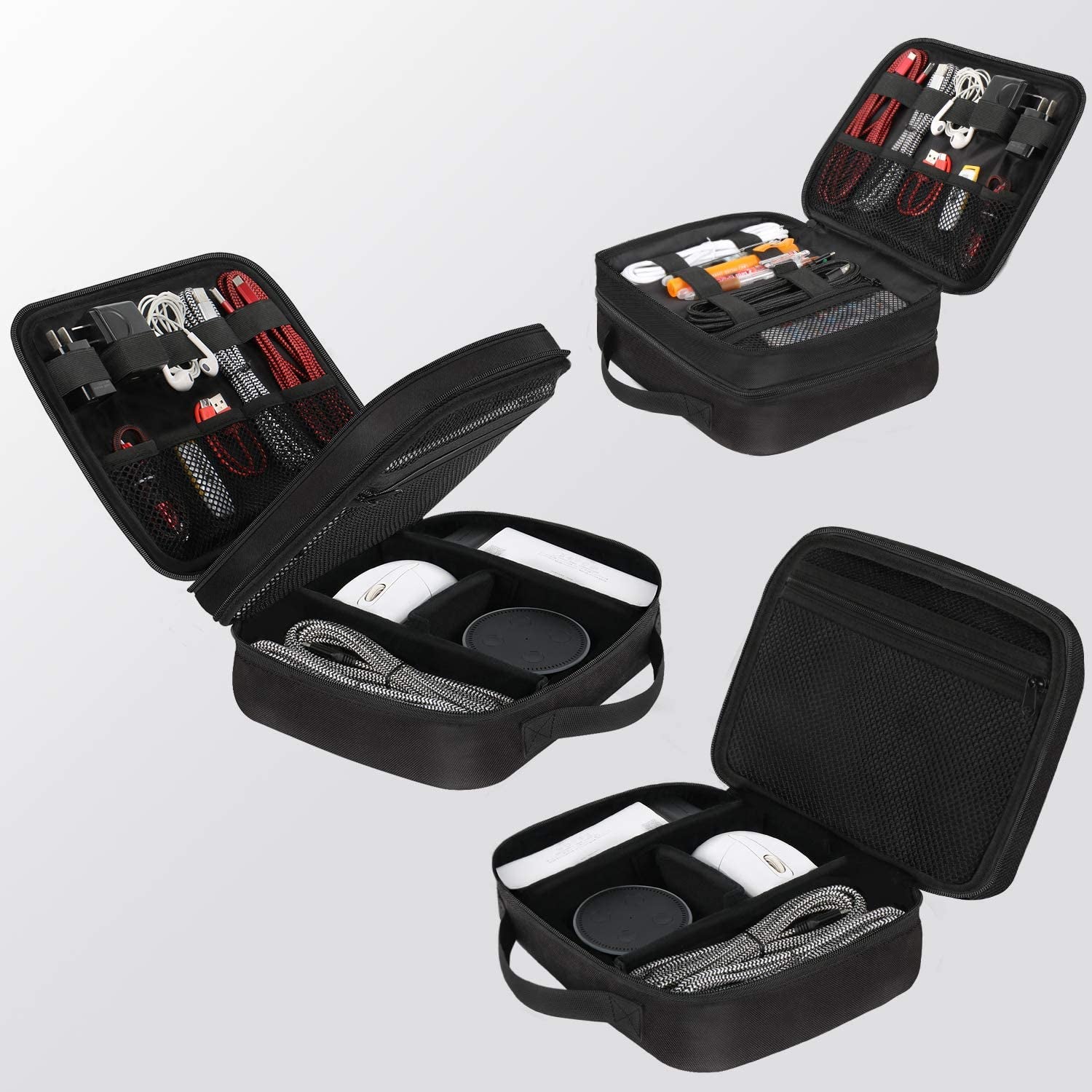 Electronics Organizer Travel Case, Cable Organizer Bag, Black